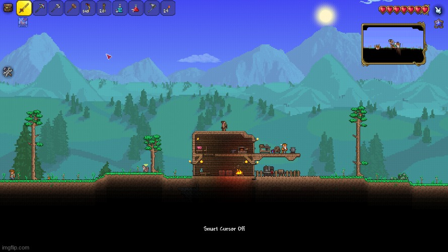 Back to where I left off! | image tagged in terraria,gaming,video games,laptop,screenshot | made w/ Imgflip meme maker