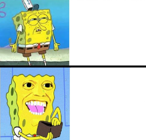 spending spongebob Blank Meme Template