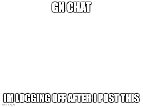 GN CHAT; IM LOGGING OFF AFTER I POST THIS | made w/ Imgflip meme maker