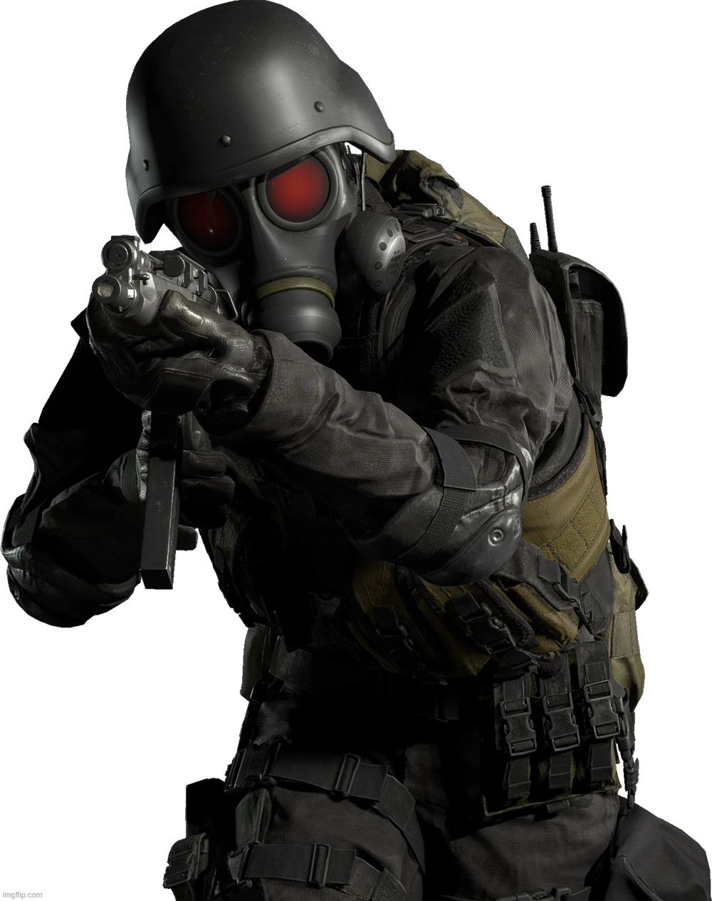 Fun fact: Foxtrot-1's design is partially inspired by HUNK from Resident Evil 4 | made w/ Imgflip meme maker