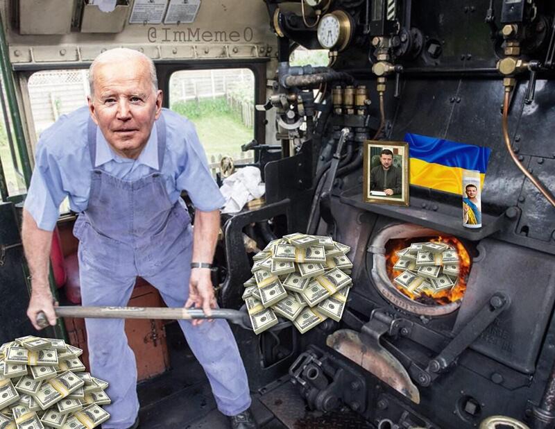 Joe Biden burning tax dollars Blank Meme Template