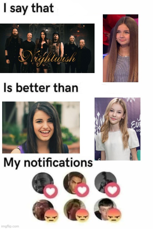 Nightwish and Valentina is way better than Rebecca Black and Daneliya Tuleshova | image tagged in i say that this is better than this,memes,nightwish,valentina tronel,daneliya tuleshova sucks | made w/ Imgflip meme maker