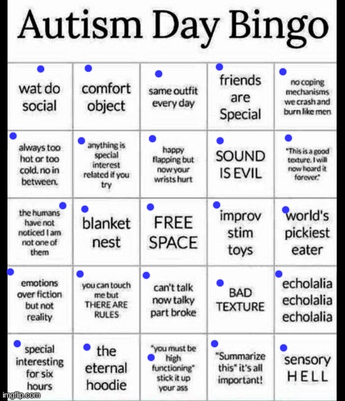 oh damn. | image tagged in autism bingo,lgbtq | made w/ Imgflip meme maker