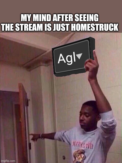 Go back to X stream. | MY MIND AFTER SEEING THE STREAM IS JUST HOMESTRUCK; Agl | image tagged in go back to x stream | made w/ Imgflip meme maker