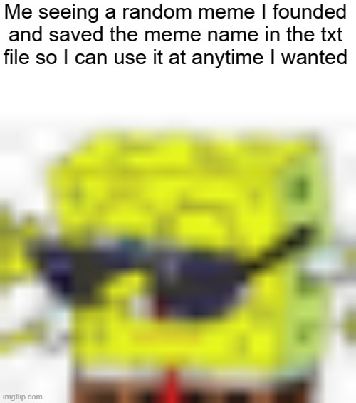 Who would ever really do that lol? | Me seeing a random meme I founded and saved the meme name in the txt file so I can use it at anytime I wanted | image tagged in memes,spongebob,rizz,hey bro dont mind the tags its based on the image,spongebob squarepants | made w/ Imgflip meme maker