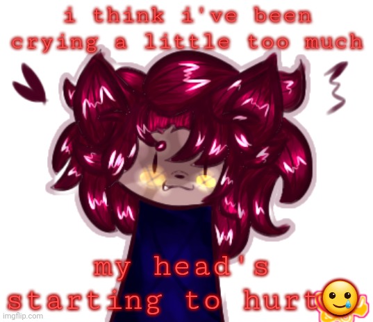 aaand the voices are coming back FUUUU- | i think i've been crying a little too much; my head's starting to hurt🥲 | made w/ Imgflip meme maker