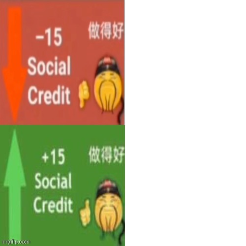 Social Credit | image tagged in social credit | made w/ Imgflip meme maker