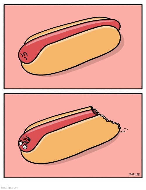 A bite of that hotdog | image tagged in hotdogs,hotdog,bites,bite,comics,comics/cartoons | made w/ Imgflip meme maker