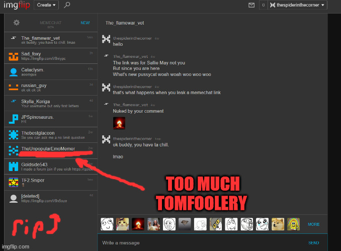 TOO MUCH TOMFOOLERY | made w/ Imgflip meme maker