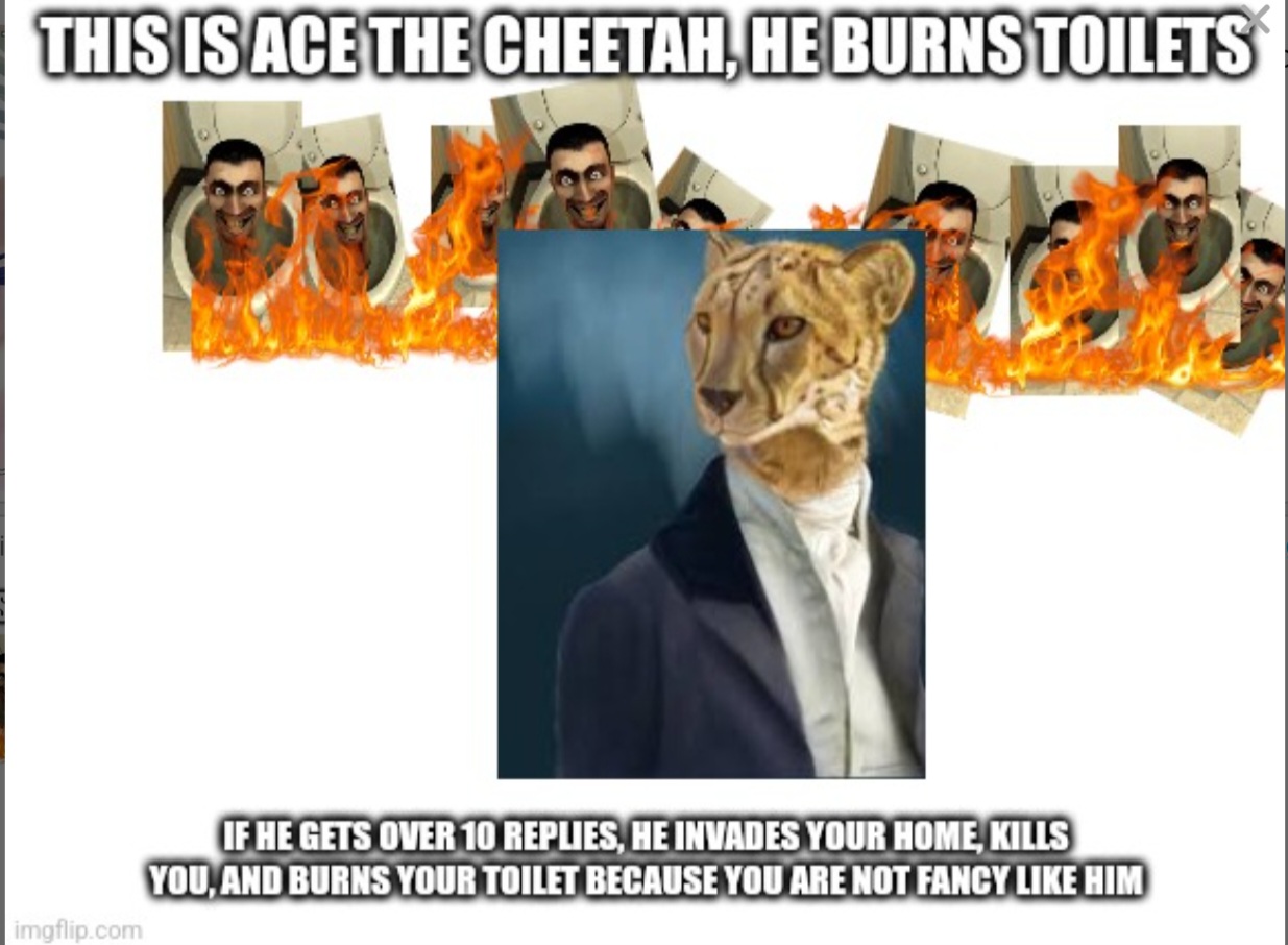 High Quality ASU raid image Ace the cheetah Blank Meme Template