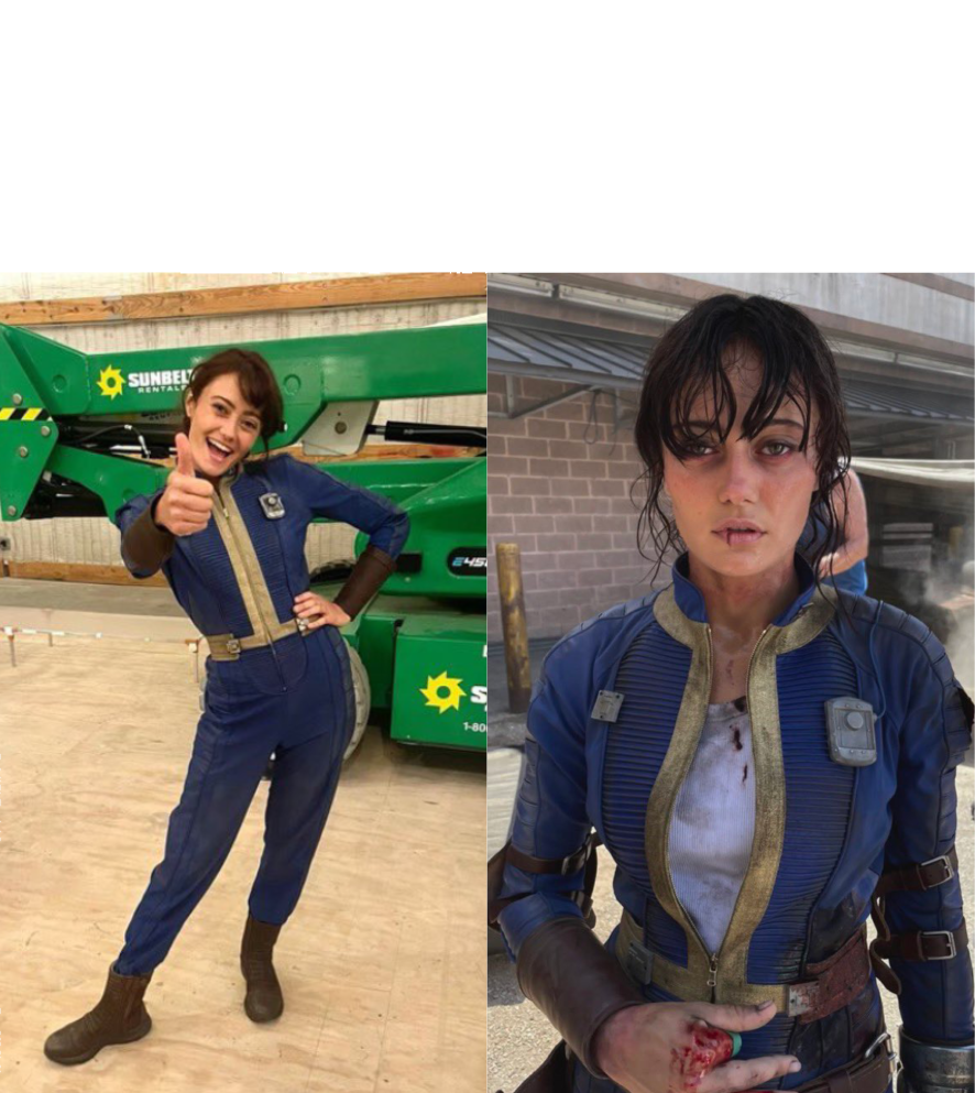 Fallout Lucy Before and After Blank Meme Template