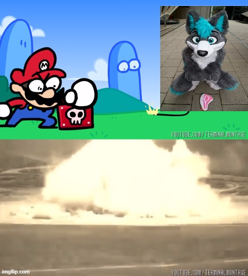 L furry | image tagged in angry speedrunner mario,anti furry | made w/ Imgflip meme maker
