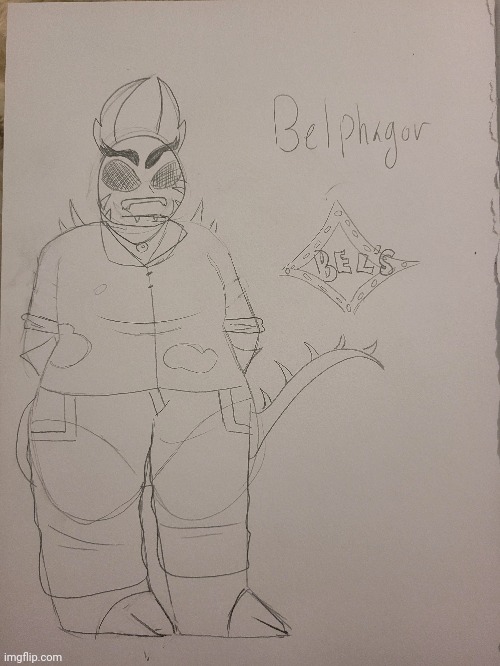 Here's the Belphagor design I made for Garlot | image tagged in 6 feet under | made w/ Imgflip meme maker