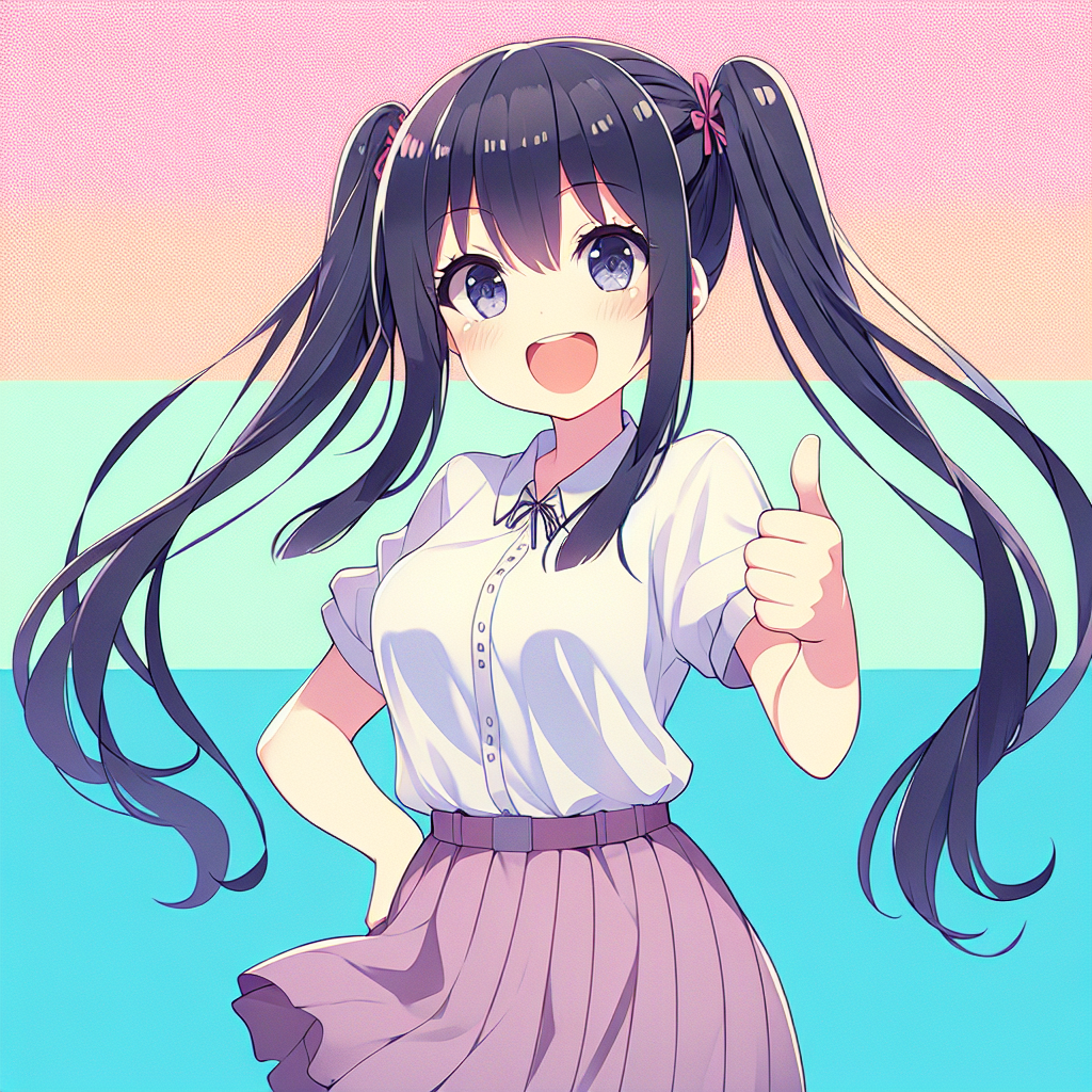 anime girl thumbs up Blank Meme Template