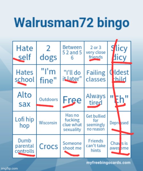 Bingo | image tagged in walrusman72 bingo | made w/ Imgflip meme maker