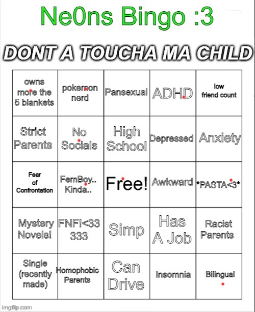 Untitled Image | image tagged in neons bingo | made w/ Imgflip meme maker