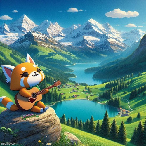 Ykw? I'm back for more so I decided to Post a Nice Art-post of retsuko in switzerland(Art Credit : CoolBoySuvi) | image tagged in art,da,beautiful,anime,cartoon | made w/ Imgflip meme maker