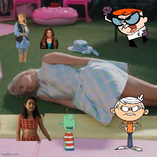 Barbie is Literally Collapsed | image tagged in barbie laying down,deviantart,the loud house,dexters lab,disney,warner bros discovery | made w/ Imgflip meme maker
