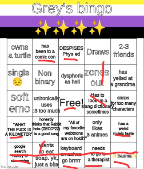 Bingo ig | image tagged in greys bingo | made w/ Imgflip meme maker