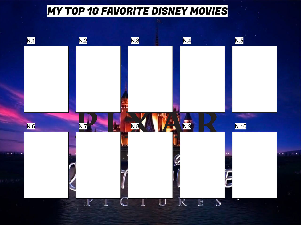 High Quality top 10 favorite disney movies Blank Meme Template