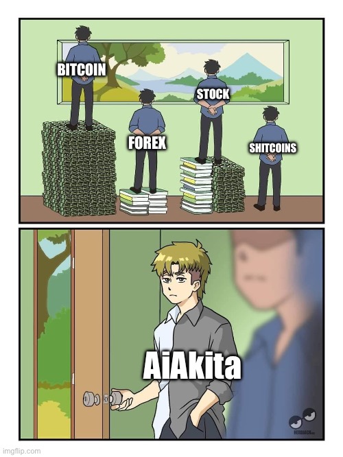 AiAkita-memes | BITCOIN; STOCK; SHITCOINS; FOREX; AiAkita | image tagged in aiakita,cryptocurrency,artificial intelligence,memecoin,shiba inu | made w/ Imgflip meme maker