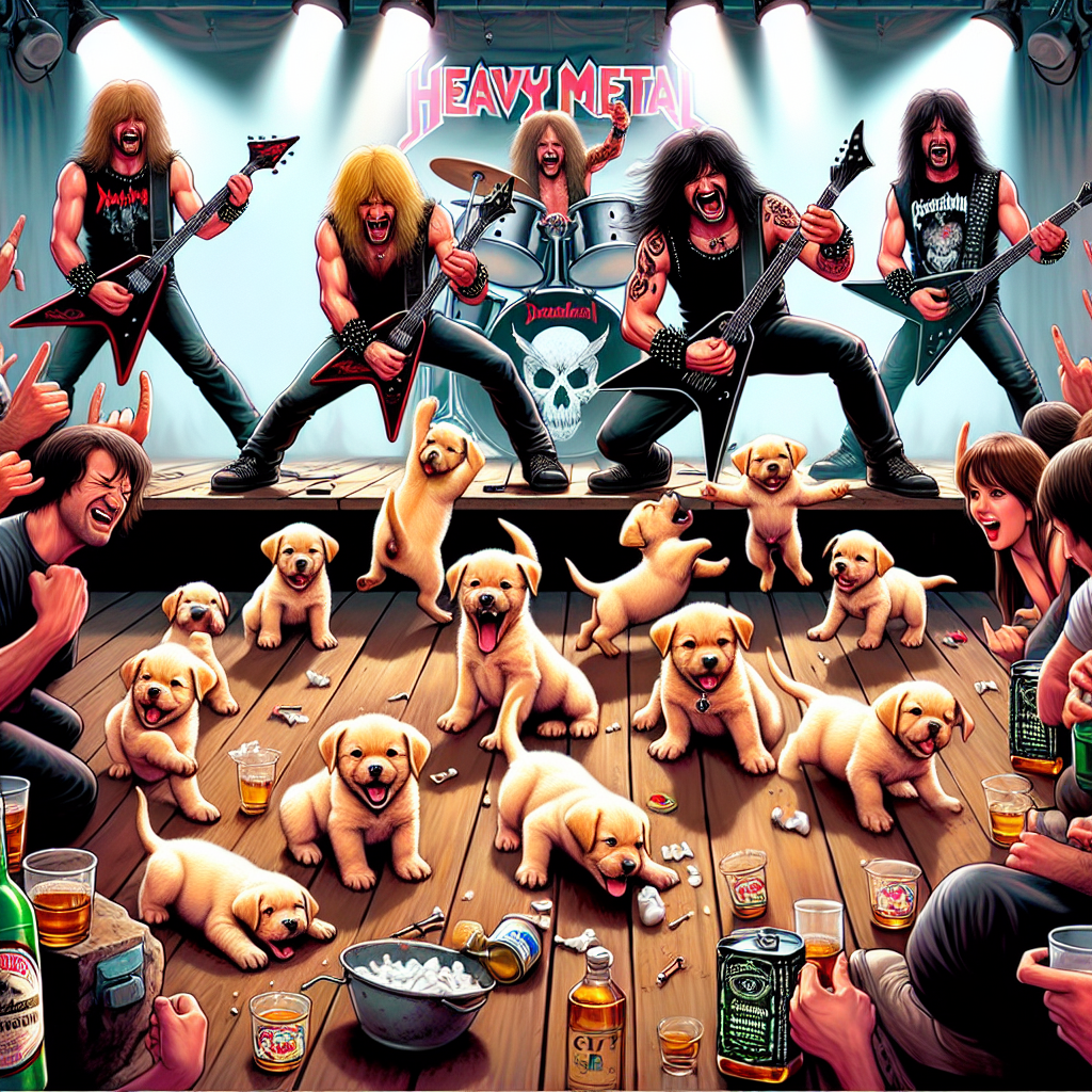 High Quality heavy metal, alkohol and cute puppies Blank Meme Template