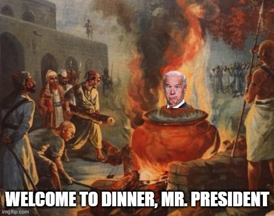 Cannibal in Chief | WELCOME TO DINNER, MR. PRESIDENT | image tagged in cannibal | made w/ Imgflip meme maker