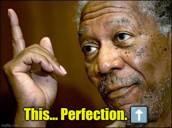This Morgan Freeman | This... Perfection. ⬆️ | image tagged in this morgan freeman | made w/ Imgflip meme maker