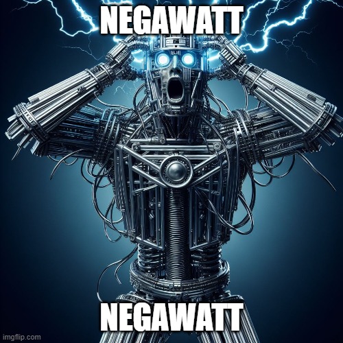 "Negawatts are a form of encouragement to motivate consumers to conserve energy.[4] Lovins considers the concept of conservation | NEGAWATT; NEGAWATT | image tagged in fun,funny,memes,wtf | made w/ Imgflip meme maker