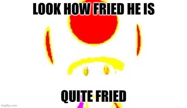 DEEP FRY HIM | LOOK HOW FRIED HE IS; QUITE FRIED | image tagged in deep fried,deep fried hell,why do you look at these,please go away | made w/ Imgflip meme maker