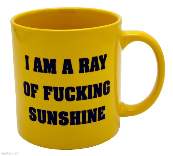Good morning | image tagged in i'm a ray of f ing sunshine mug | made w/ Imgflip meme maker