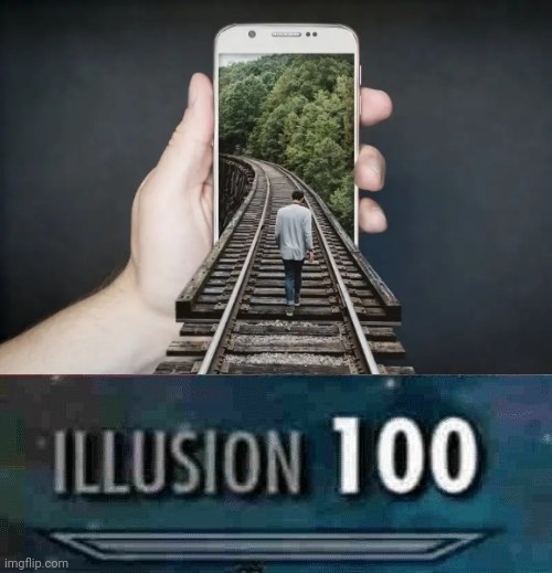 iphone | image tagged in illusion 100,iphone,optical illusion,tracks,track,memes | made w/ Imgflip meme maker