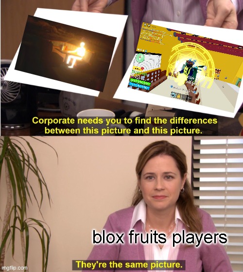 blox fruits players will understand | blox fruits players | image tagged in memes,they're the same picture | made w/ Imgflip meme maker