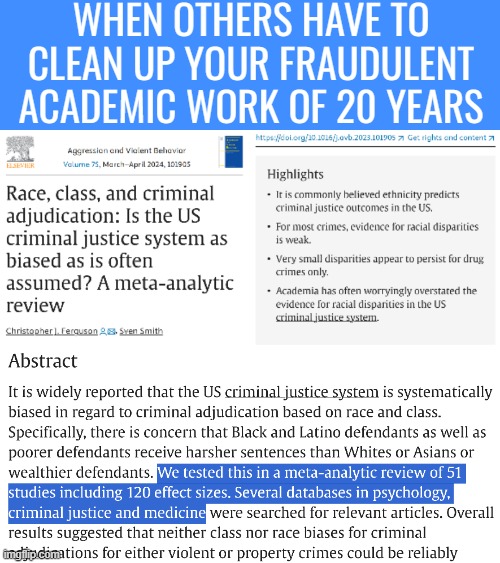 Published in Sciencedirect | WHEN OTHERS HAVE TO CLEAN UP YOUR FRAUDULENT ACADEMIC WORK OF 20 YEARS | image tagged in science,identity politics | made w/ Imgflip meme maker