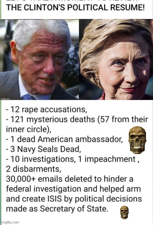 Clinton Crime List | made w/ Imgflip meme maker
