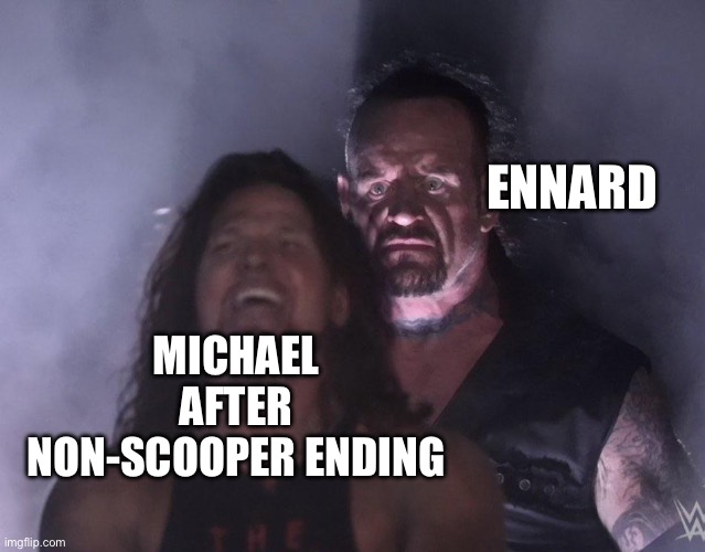 Sister Location Ending Be Like (Version A) | ENNARD; MICHAEL AFTER NON-SCOOPER ENDING | image tagged in undertaker | made w/ Imgflip meme maker