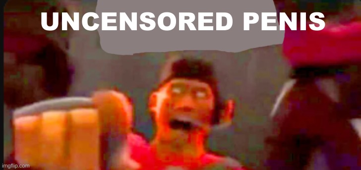 Tf2 scout pointing | UNCENSORED PENIS | image tagged in tf2 scout pointing | made w/ Imgflip meme maker