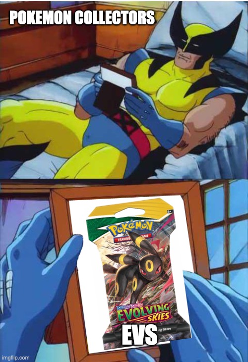 Wolve remembers evs | POKEMON COLLECTORS; EVS | image tagged in wolverine remember,evs,evolving skies,pokemon | made w/ Imgflip meme maker
