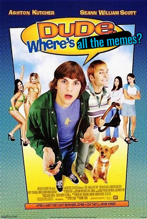 Dude Where's my car? | all the memes? | image tagged in dude where's my car | made w/ Imgflip meme maker