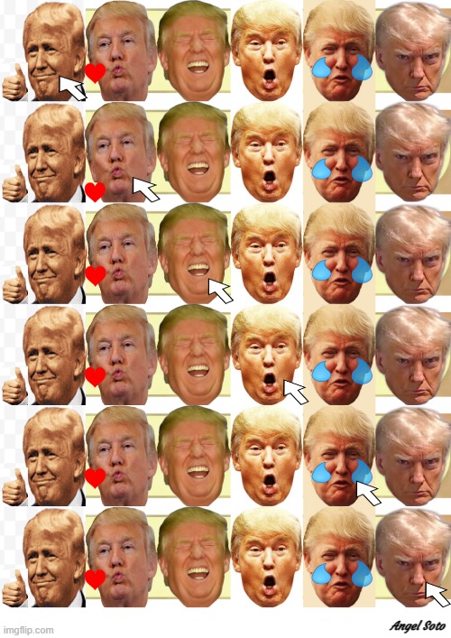 Trump emotional emojis - select | Angel Soto | image tagged in donald trump,emojis,emotional,emotions | made w/ Imgflip meme maker