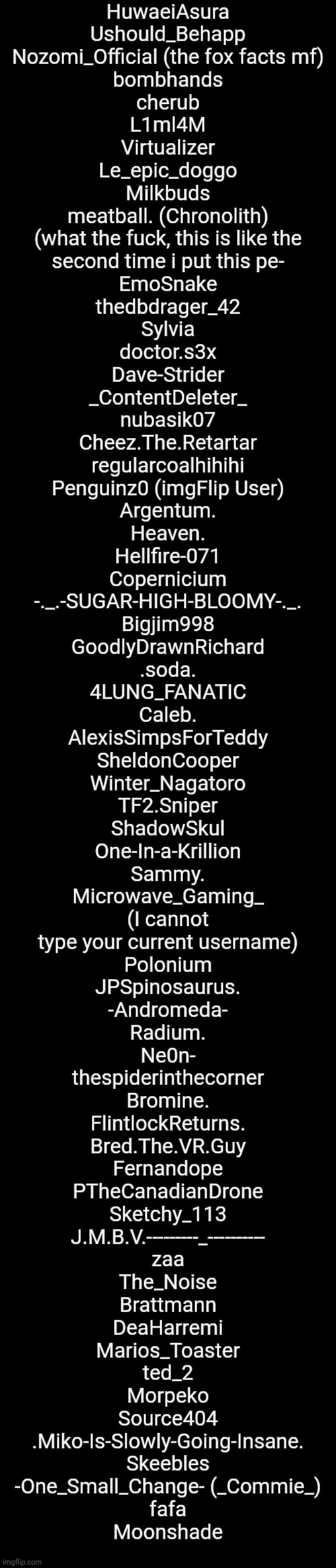 List of Names (Pt. 5) - Imgflip