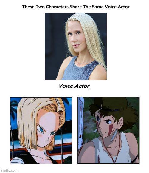 same voice actor | image tagged in same voice actor,anime,studio ghibli,dragon ball z,voices,animeme | made w/ Imgflip meme maker