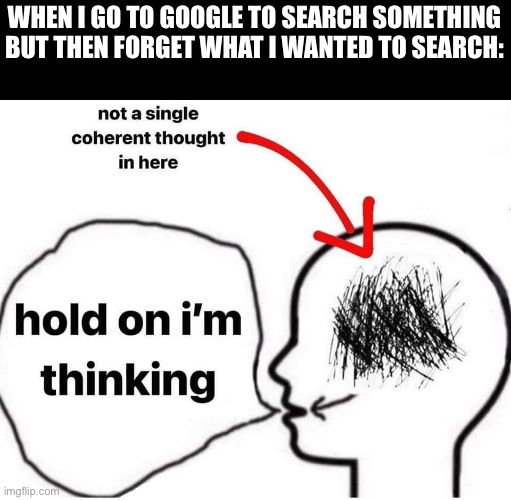 WHEN I GO TO GOOGLE TO SEARCH SOMETHING BUT THEN FORGET WHAT I WANTED TO SEARCH: | made w/ Imgflip meme maker