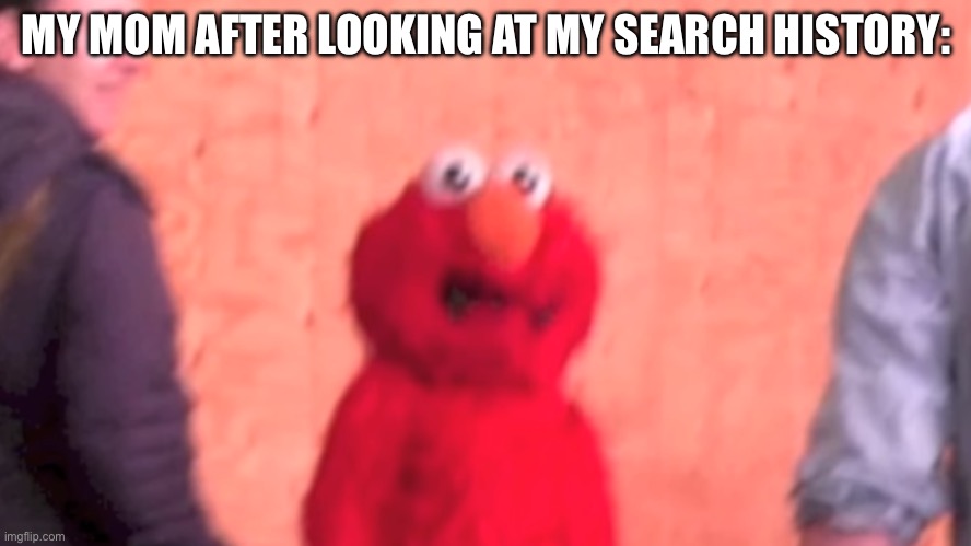 elmo sees some shit | MY MOM AFTER LOOKING AT MY SEARCH HISTORY: | image tagged in elmo sees some shit | made w/ Imgflip meme maker