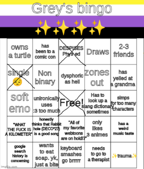 lmao | image tagged in greys bingo | made w/ Imgflip meme maker