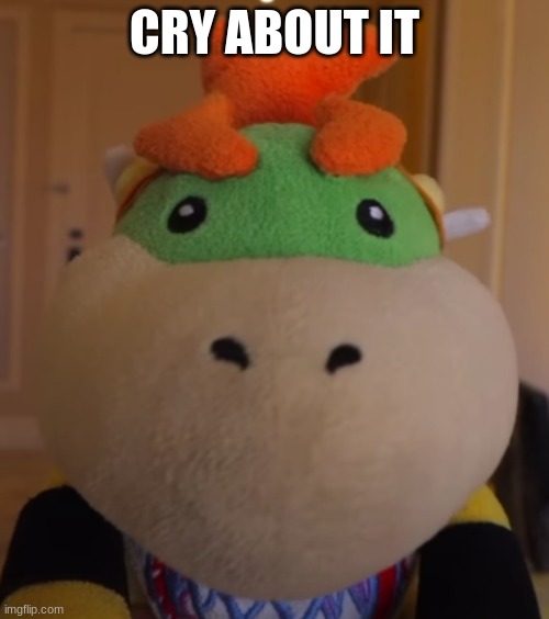 this is baby bowser | CRY ABOUT IT | image tagged in baby bowser | made w/ Imgflip meme maker