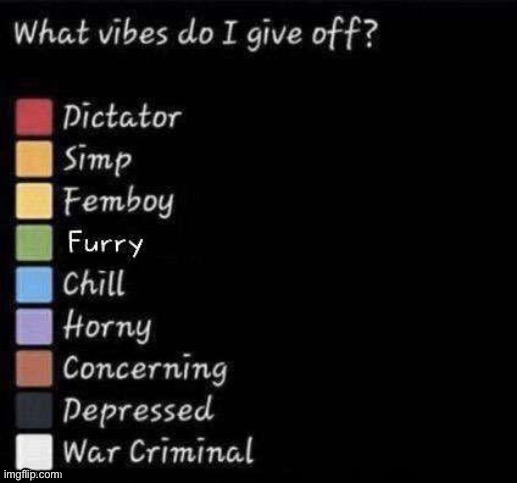 Why did the furry thing got added ._. | image tagged in what vibes do i give off | made w/ Imgflip meme maker