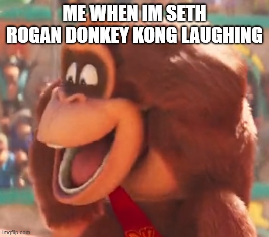 Seth Rogan Donkey Kong | ME WHEN IM SETH ROGAN DONKEY KONG LAUGHING | image tagged in seth rogan donkey kong | made w/ Imgflip meme maker