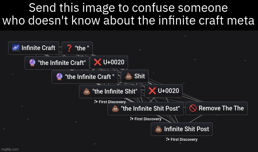 Send this image to confuse someone who doesn't know about the infinite craft meta | made w/ Imgflip meme maker