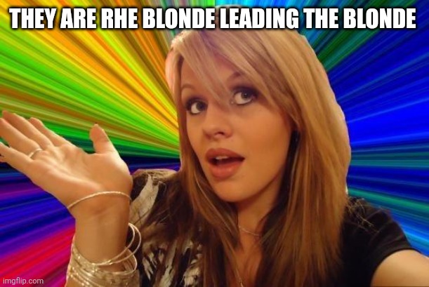 Dumb Blonde Meme | THEY ARE THE BLONDE LEADING THE BLONDE | image tagged in memes,dumb blonde | made w/ Imgflip meme maker